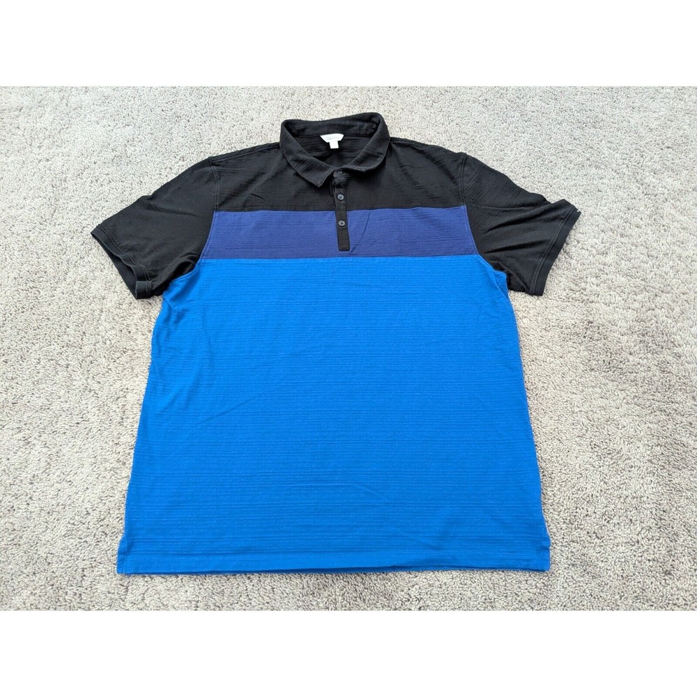Calvin Klein‎ Polo Shirt Mens 2XL Short Sleeve Blue Golf Preppy